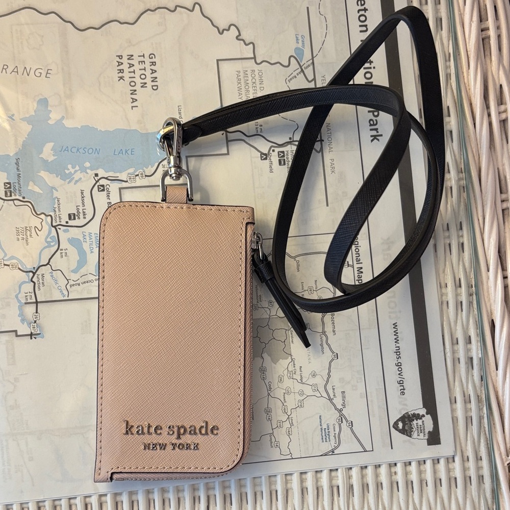 Kate Spade Card Holder with Black Lanyard NWT
